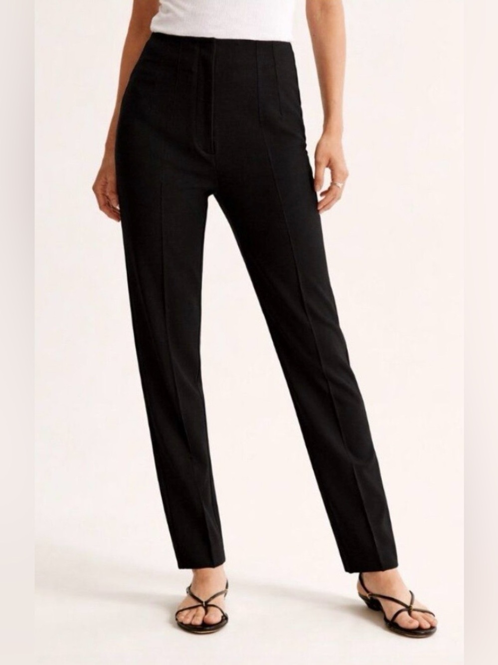 Abercrombie & Fitch Slim Straight Tailored Trouser Pants Black Size 25 SHORT